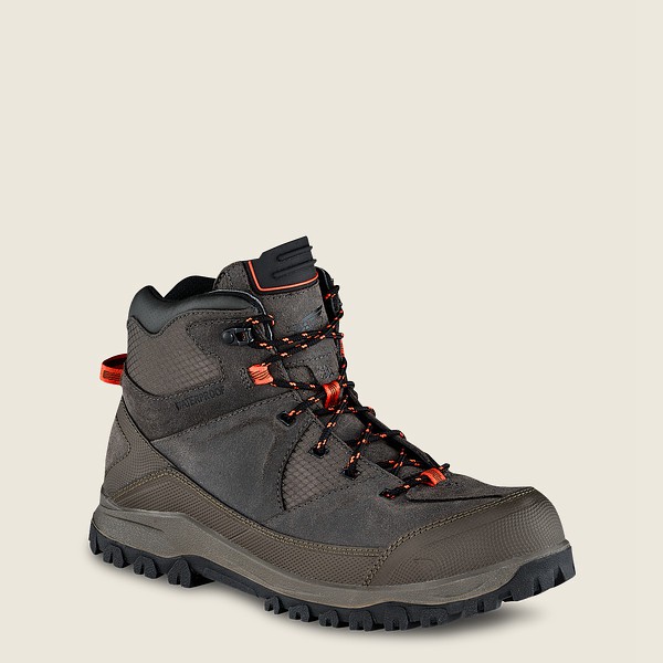 Red Wing Hiking Boots Grey Brown - Mens Trbo - 5-inch Waterproof Safety Toe - 4859-VAKLH